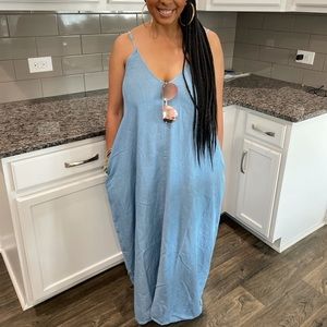 Casual denim lounge dress
